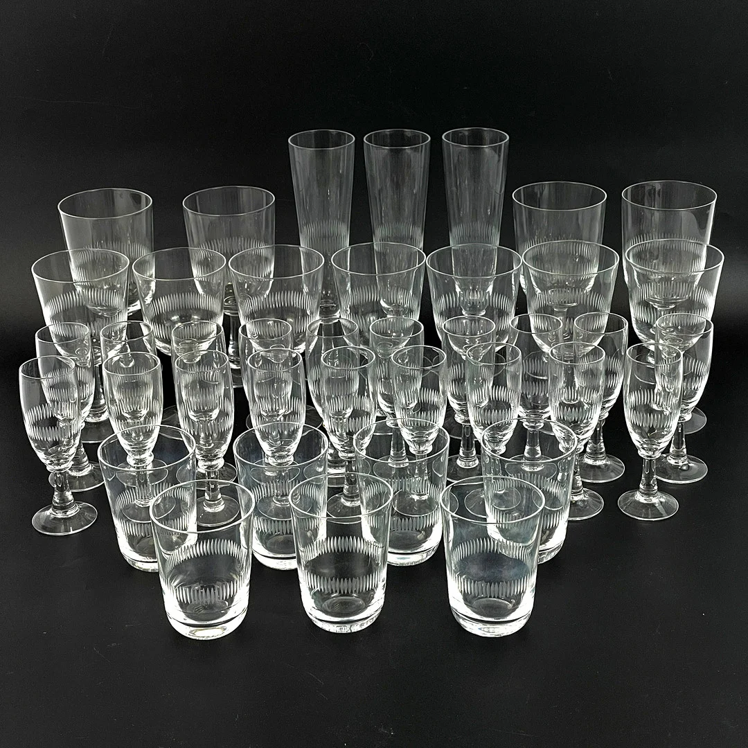 BENGT ORUP. Glasservis, 42 delar, "Recette", Johansfors. — Utility glass — Roslagens Auktionsverk