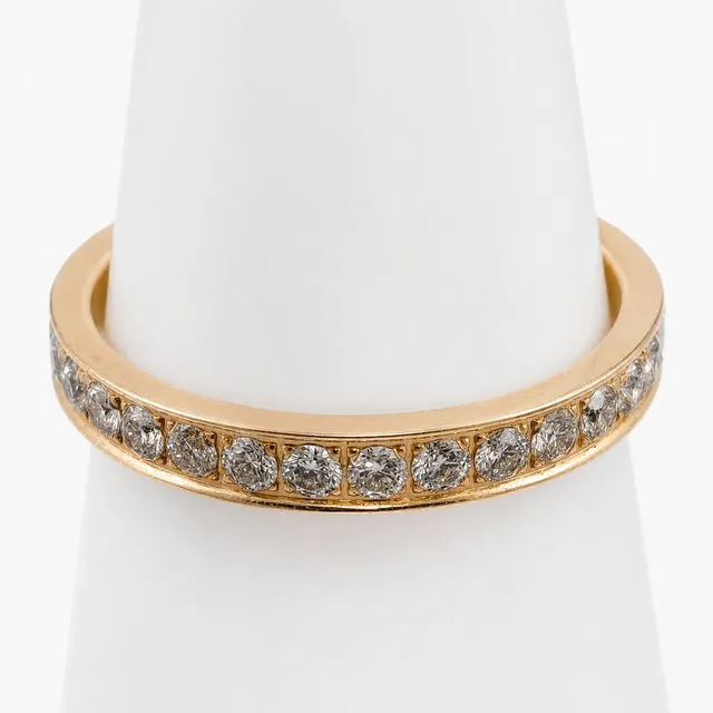 Feiner MEMORY-BRILLANTRING - Rotgold 585/00, punziert.