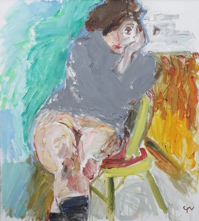 CALLE JOHANSSON. "Cyklopen", olja på pannå, signerad.