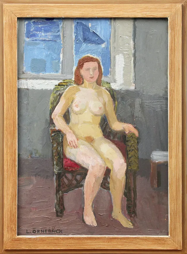 LENNART ÖRNEBÄCK. OLJA, på pannå, signerad.