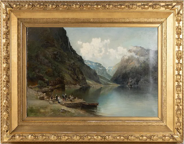 JOSEFINA HOLMLUND. Fjordlandskap, olja på duk.