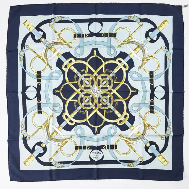 HERMÈS, scarf, foulardsiden, 1980-tal, Henri d'Origny, "Eperon d'Or".