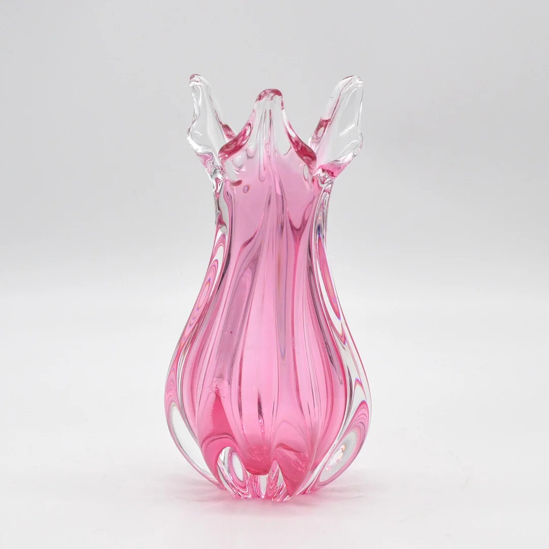 JOZEF HOSPODKA. DESIGNER VASE, FÜR CHRIBSK SKLARNA, ROSA, TSCHECHOSLOWAKEI 1960ER JAHRE. — Art glass — Kunst- und Auktionshaus Kleinhenz