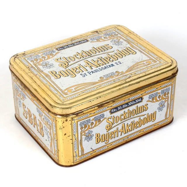 PLÅTBURK, Stockholms Bageri Aktiebolag.