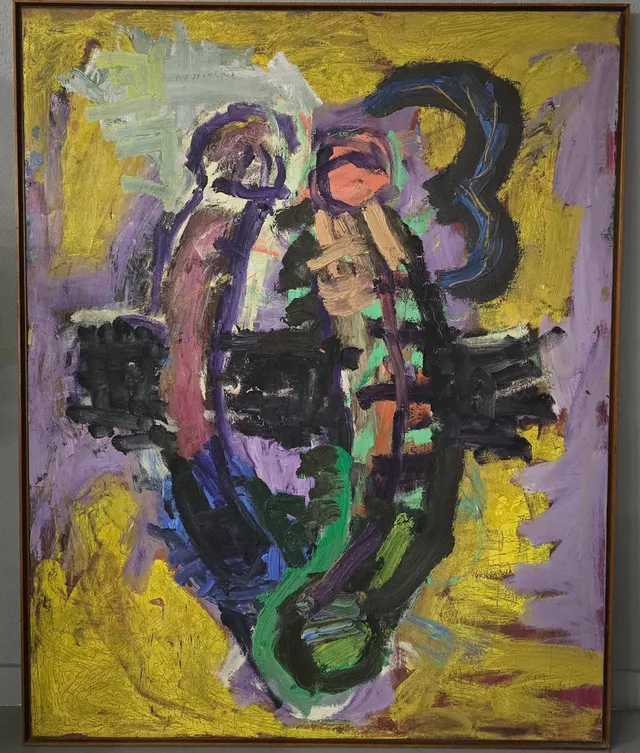 JOAN CRUSPINERA. ÓLEO TELA "ROSTRO" 1989-1990.