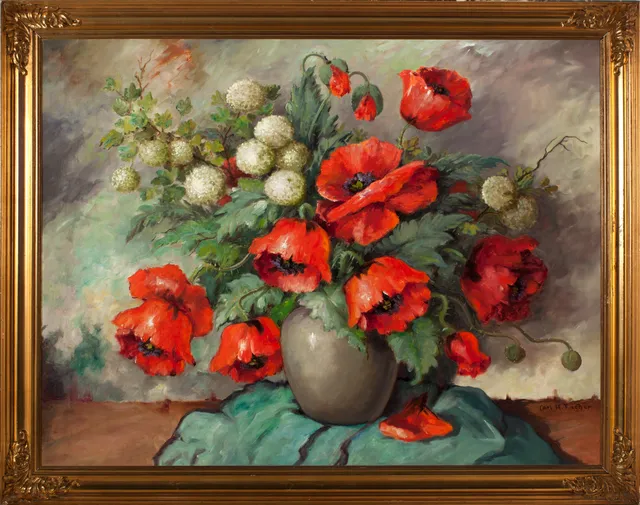 Fischer, Carl Holger — Stilleben med valmuer