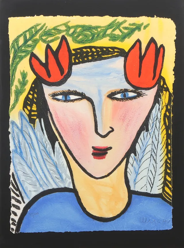 ULRICA HYDMAN-VALLIEN. Carborundumetsning, handkolorerad, signerad samt numrerad 79/100.