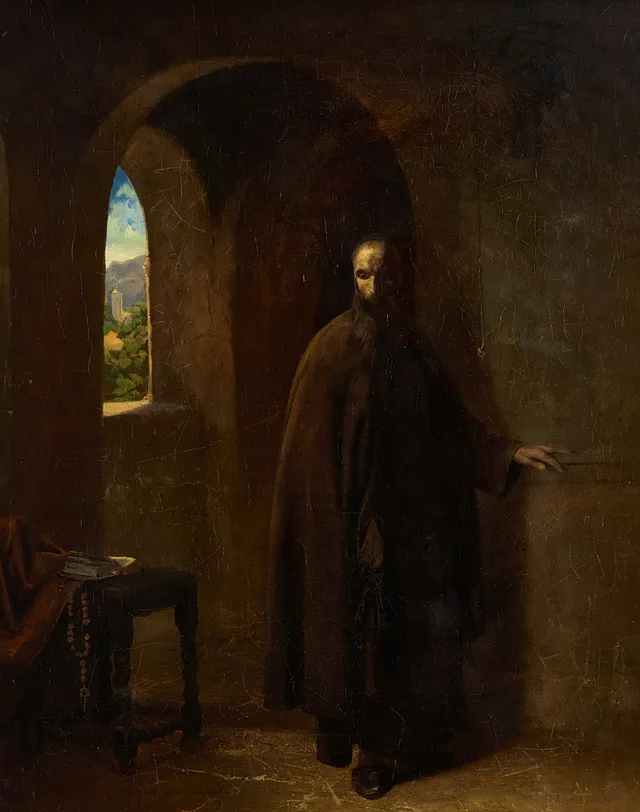 EGRON LUNDGREN (1815-1875), I klostret, signerad och daterad Egron Lundgren Rom 1848, olja på duk.