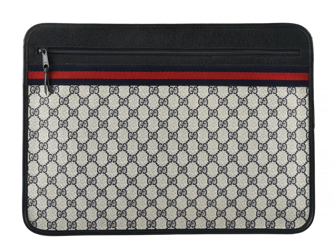 POTFOLIO, GUCCI, Vintage, Accessory Collection, GG monogram canvas, 44x31cm, marin, — Accessoarer/Väskor — Kaplans