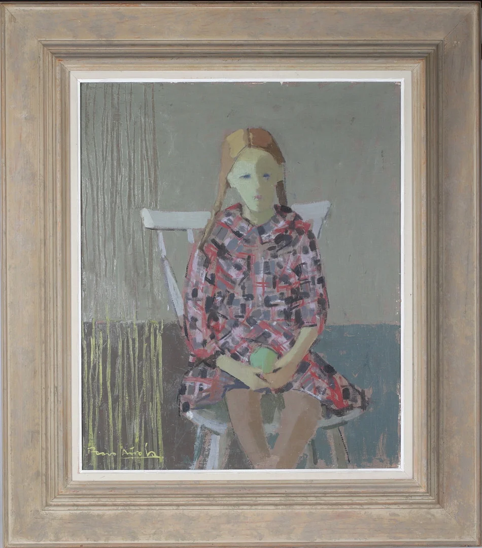 PAAVO AIROLA. Porträtt av flicka, olja på duk, signerad. — Paintings — Stadsauktion Sundsvall