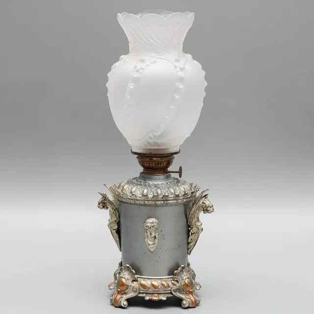 BORDSFOTOGENLAMPA, metall & glas, Kosmos Brenner, 1900-tal.