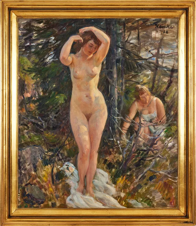 IVAR KAMKE (1882-1936). Flickor vid badet.
