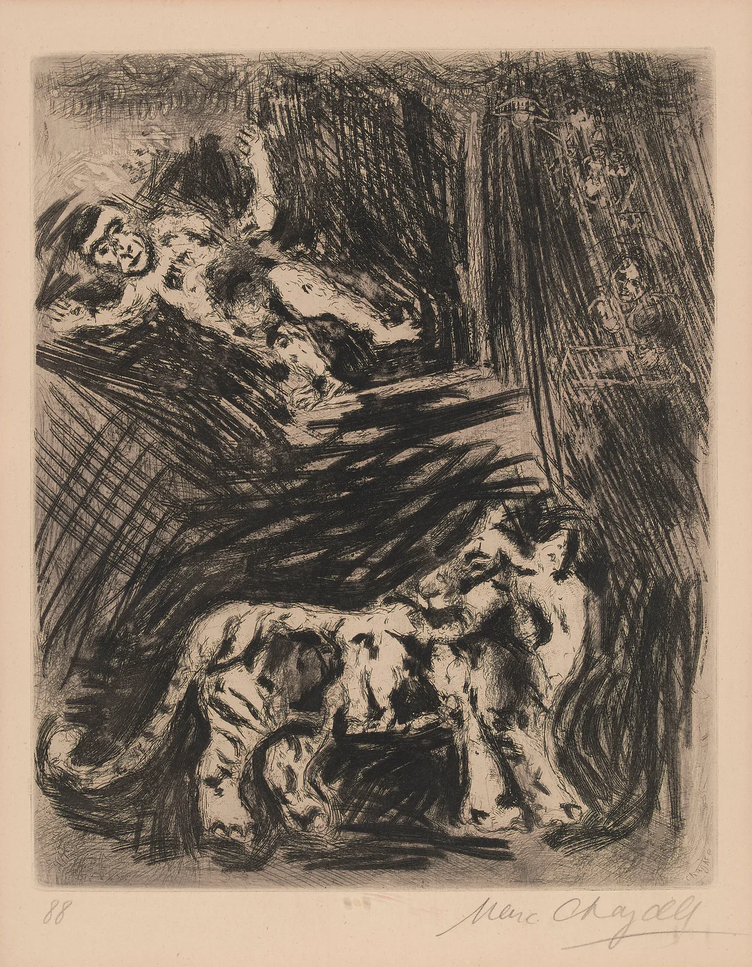Chagall, Marc — "Le Singe et le Leopard" 1927 - 1930 — Kunst/Grafikk — Blomqvist