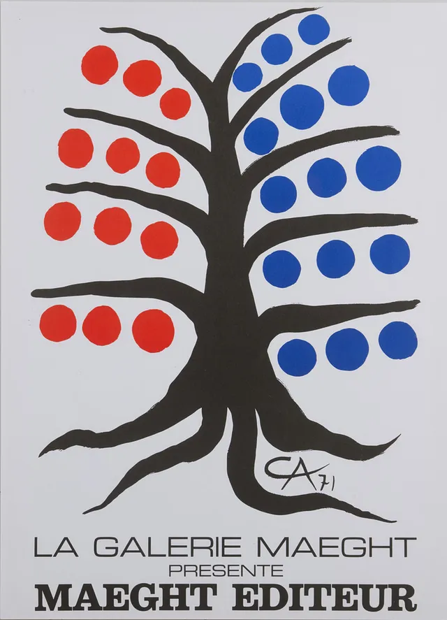 ALEXANDER CALDER. EFTER. utställningsaffish, La Galerie Maeght, Maeght Editeur.