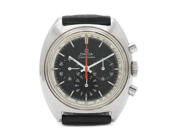 OMEGA, Seamaster, "Tachymetre", Cal 861, Serie nr. 28080043, Ref nr. ST 145.016, Boett nr. 145.016-68, kronograf, herrur, 37,5 mm, stål, manuell, plexiglas, skadad urtavla (6/10), läderband, ca 1969.