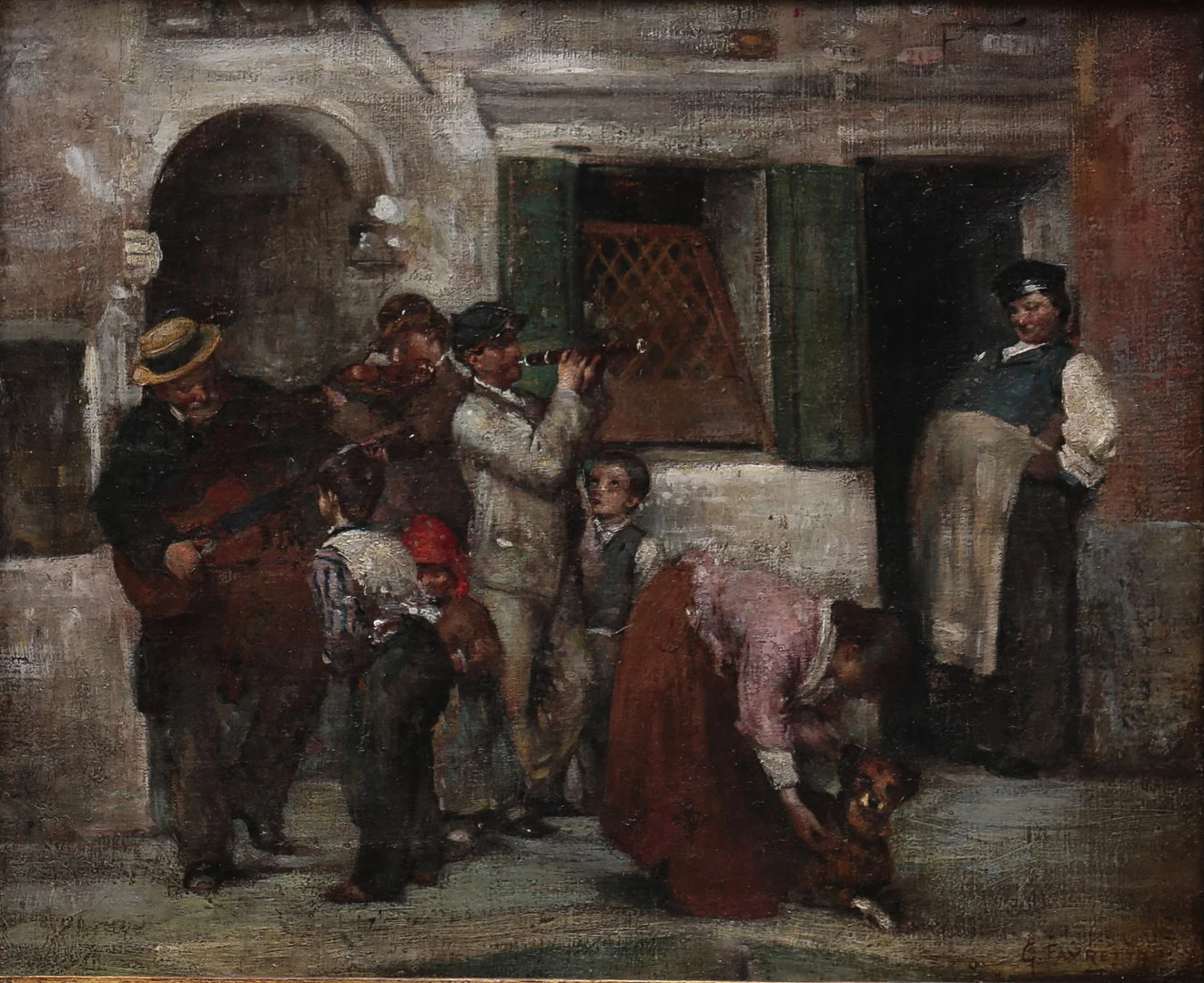 ITALIAN SCHOOL, LATE 19TH-EARLY 20TH CENTURY. Street musicians. — Paintings — Balclis