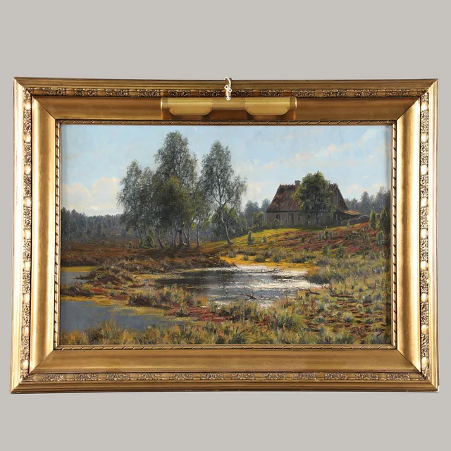 PETER ADOLF PERSSON (1862-1914) landskapsmotiv med torp, olja på duk.