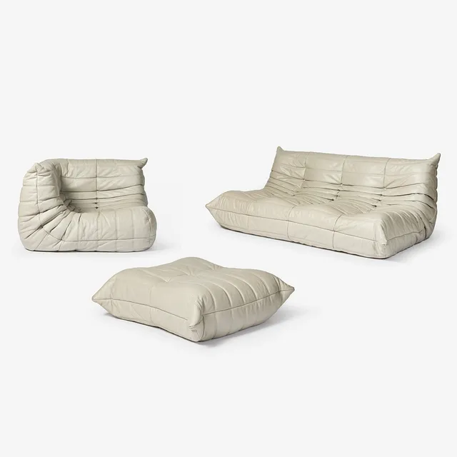 MICHEL DUCAROY. "Togo", sofa group 3 parts, Ligne Roset, France probably 1980s.