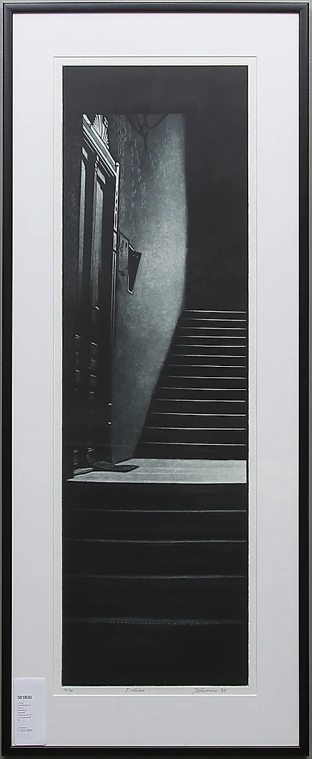 JUKKA VÄNTTINEN. "I väntan". Mezzotint, signerad, numrerad 41/70 och daterad 98. — Engravings & Prints — Gomér & Andersson Linköping