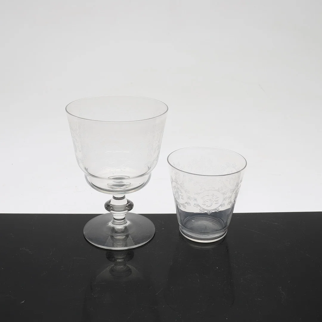 EDVIN OLLERS. Glasservisdelar, 23 delar, "Elon", Kosta. — Utility glass — Gomér & Andersson Norrköping