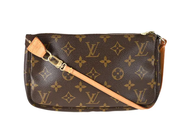 VÄSKA, LOUIS VUITTON, Pochette Accessoires, monogram canvas, guldfärgade beslag, 21x13x3 cm, märkt CA0025, år 2005, dustbag.