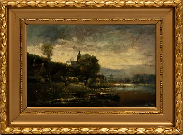 OIDENTIFIERAD KONSTNÄR. Motiv, signerad, Nederländerna/Belgien, 1800-talets slut.