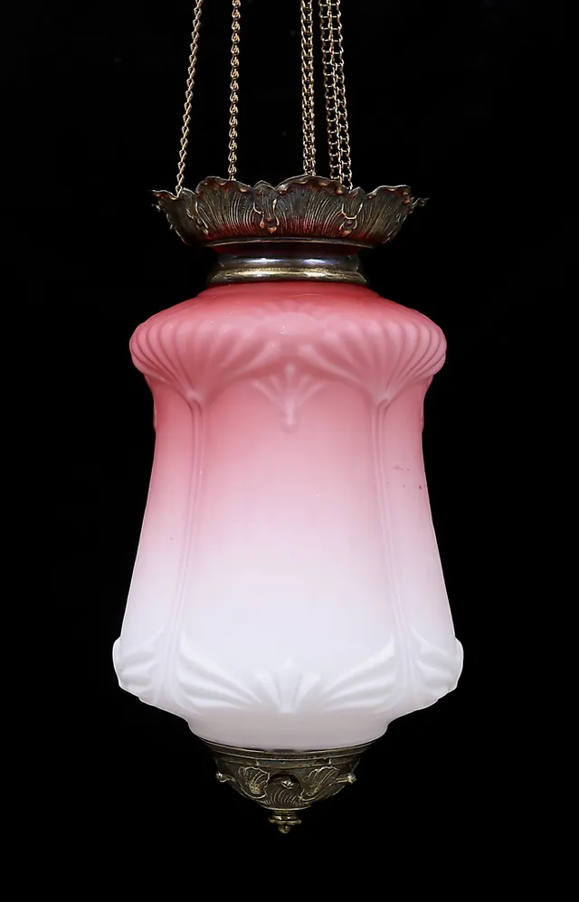 MÅNSKENSAMPEL, glas och mässing, 18/1900-tal.