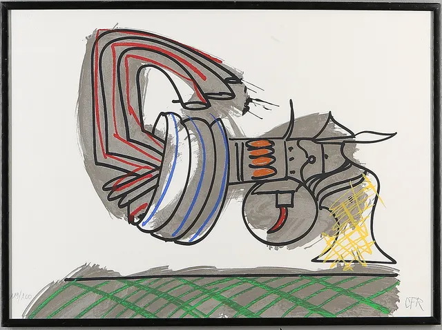 CARL FREDRIK REUTERSWÄRD. "Non-violence", färglitografi, monogramsignerad, numrerad 119/200.