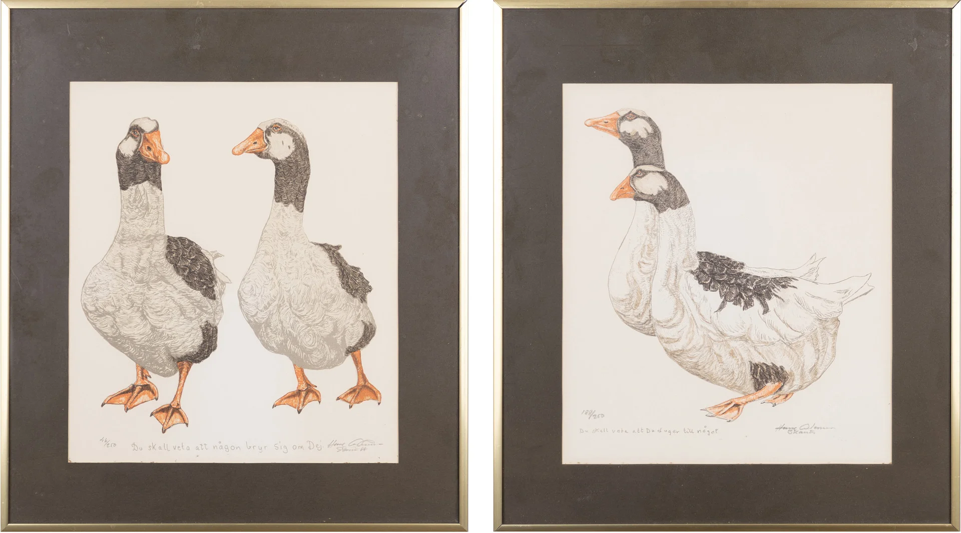 HASSE ANDERSSON. Litografier, 2 st, signerade. — Engravings & Prints — Karljohan Auktioner