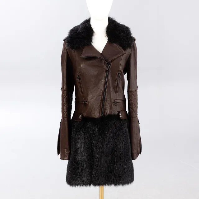 CHANEL. Lederjacke mit abnehmbarem Kragen, Herbst / Winter 2010-2011, FR 40.