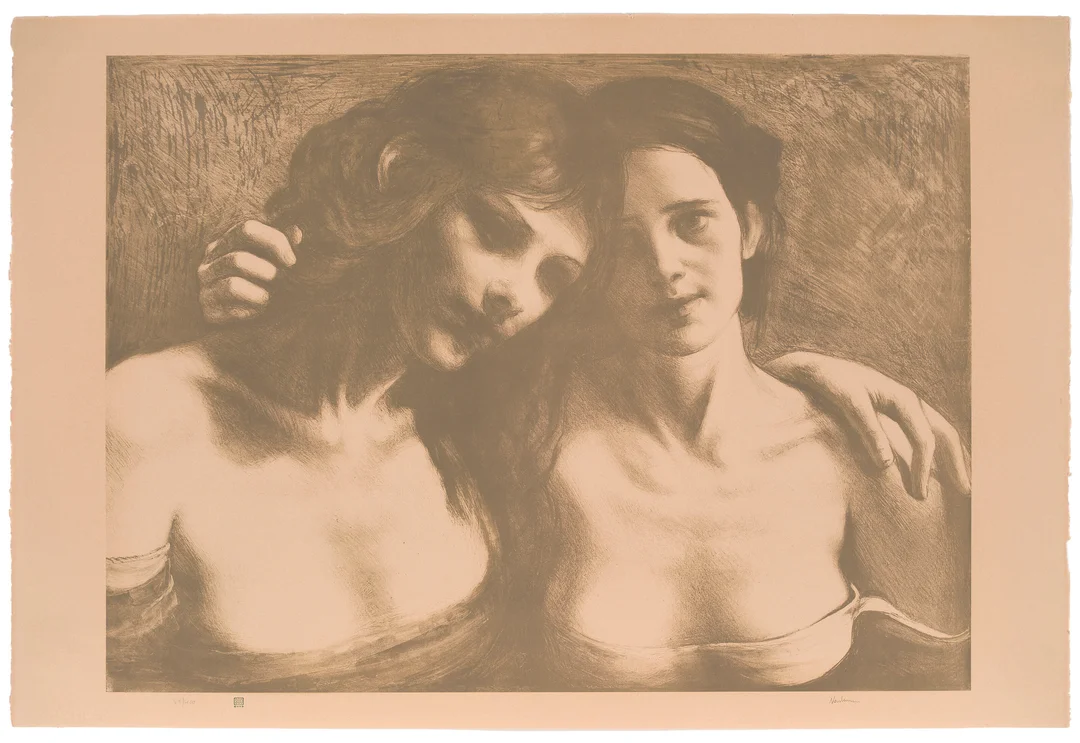 Nerdrum, Odd — "Venninner" 1974 — Kunst/Grafikk — Blomqvist