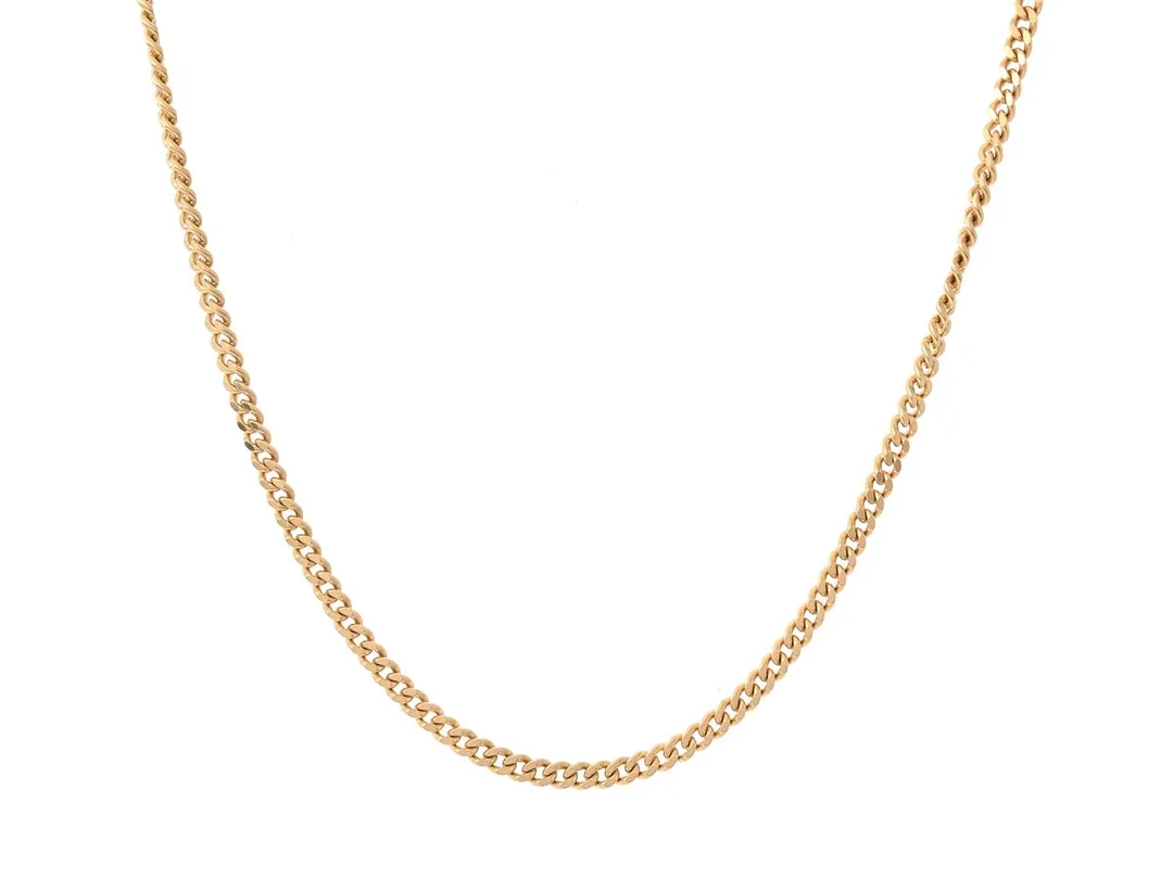 HALSKEDJA, 18K guld, pansarlänk, längd 51,5 cm, vikt 14,4 g. — Smycken/Halskedja — Kaplans