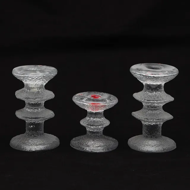 TIMO SARPANEVA. LJUSSTAKAR, 3 stycken, glas, "Festivo", Iittala.