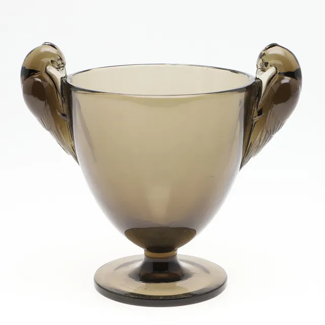 RENE LALIQUE GLASS VASE - ORNIS.