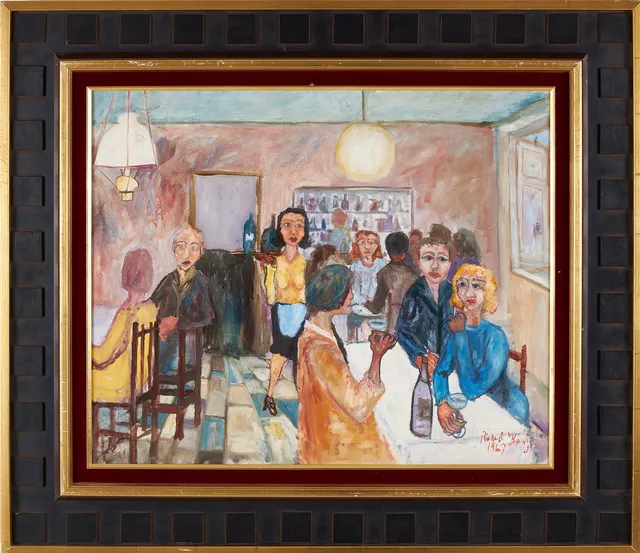RICHARD KRANTZ. Restauranginteriör, olja på duk, signerad och daterad 1967.