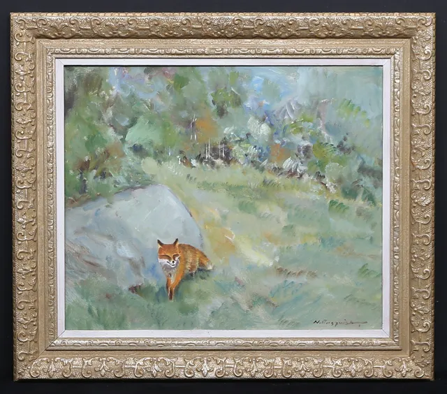 NILS ENGQUIST. Sommarräv, Småland. Olja på duk, signerad.