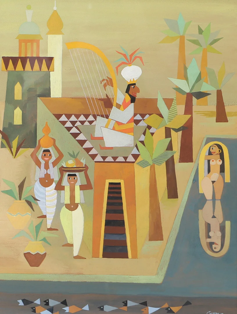 GEORG CRONA. Arabiskt motiv, blandteknik, signerad Crona. — Paintings — Helsingborgs Auktionskammare