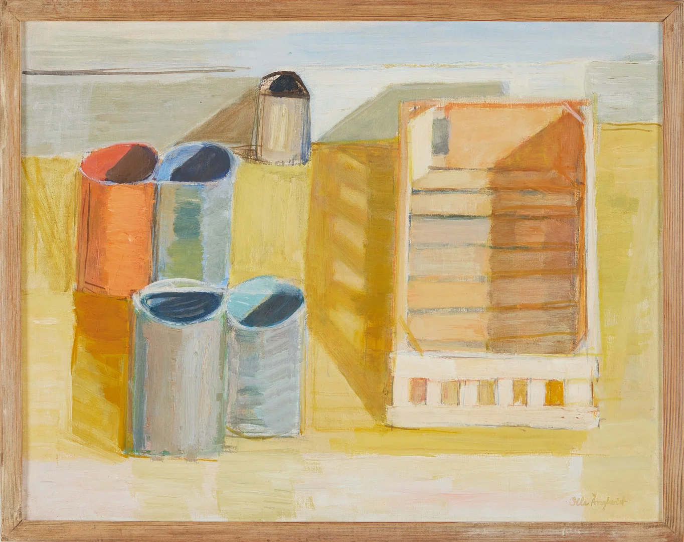OLLE ÄNGKVIST. abstrakt komposition, olja på duk, signerad. — Paintings — Stockholms Auktionsverk Magasin 5