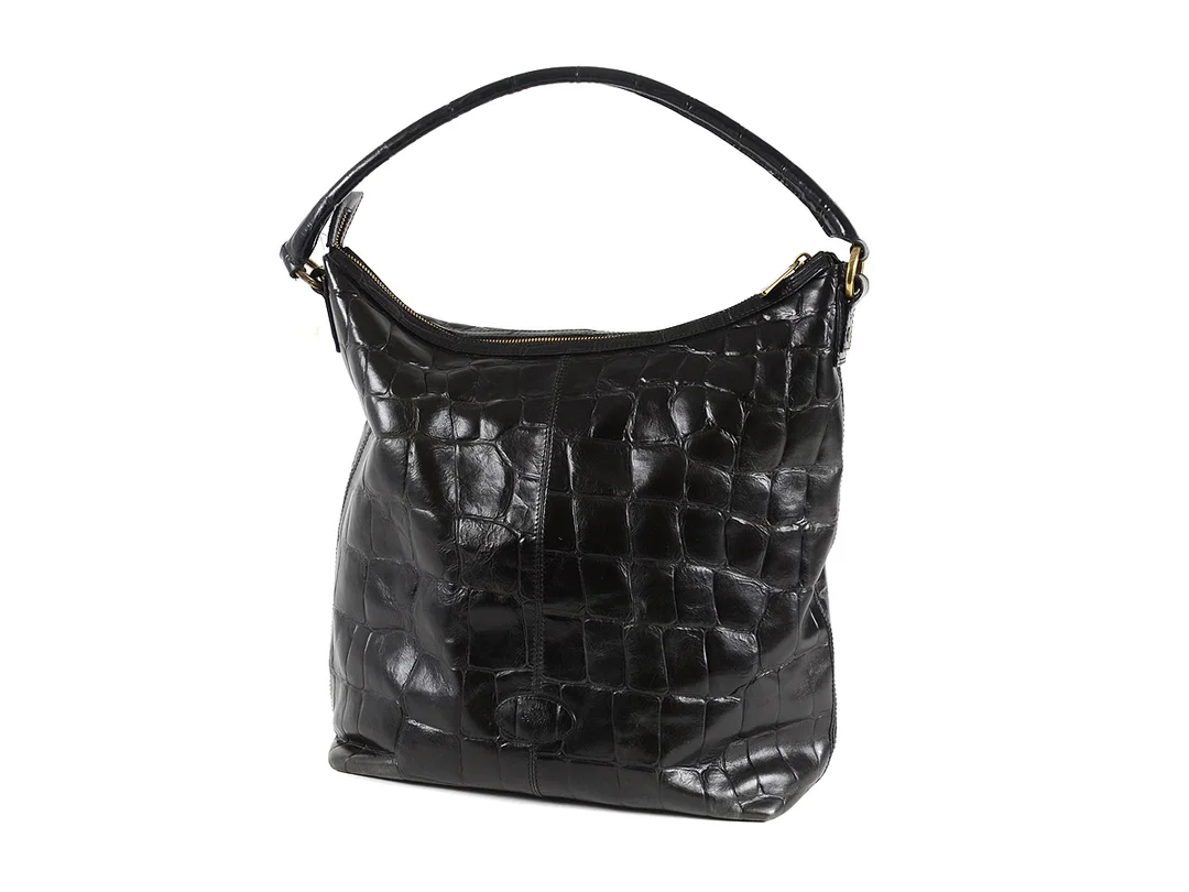 VÄSKA, MULBERRY, svart läder (kongo), mässingsfärgade detaljer, 29x32x12cm, visst slitage — Accessoarer/Väskor — Kaplans
