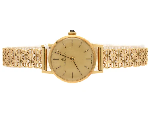 Armbandsur Helvetia 18K, manuell, med x-länk i 18K 19cm 21,5g