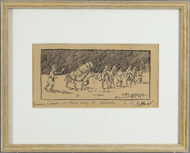 SVEN HEDIN. Tuschteckning, Originalillustration till "My life as an explorer", signerad samt daterad.