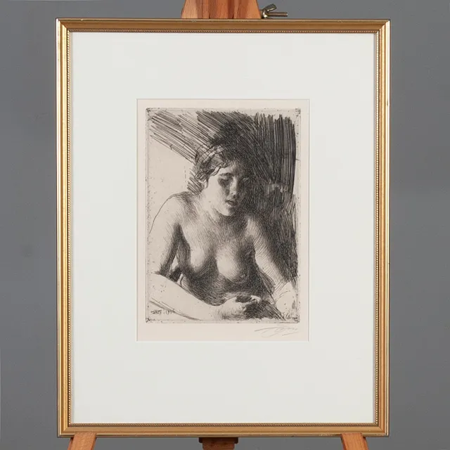 ANDERS ZORN. Etsning, "Byst", signerad och daterad 1916 i plåten samt signerad i blyerts.