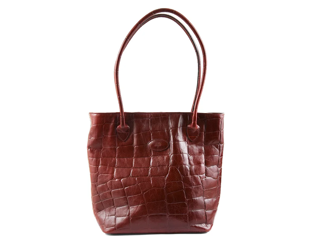 VÄSKA, MULBERRY, rött präglat läder, kongo, 25x29x12cm, dustbag. — Accessoarer/Väskor — Kaplans