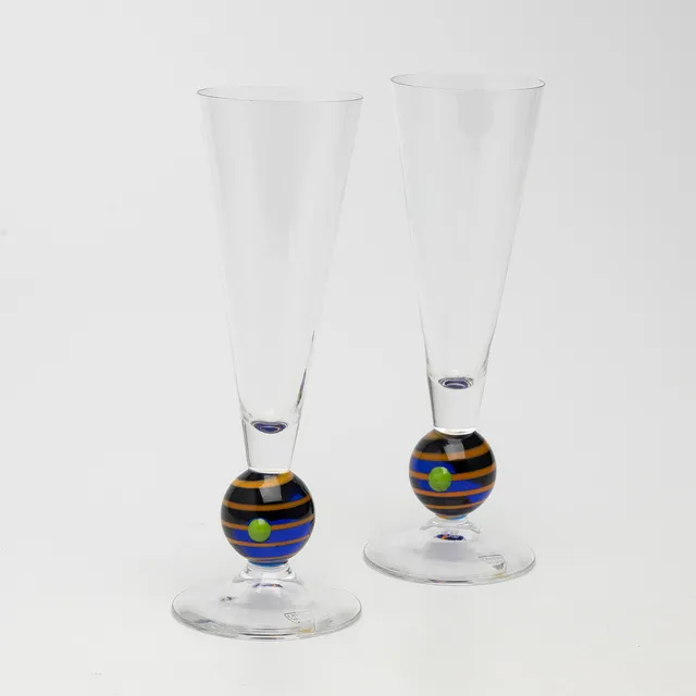 ERIKA LAGERBIELKE. Champagneglas, 1 par, "Orlando", Orrefors.