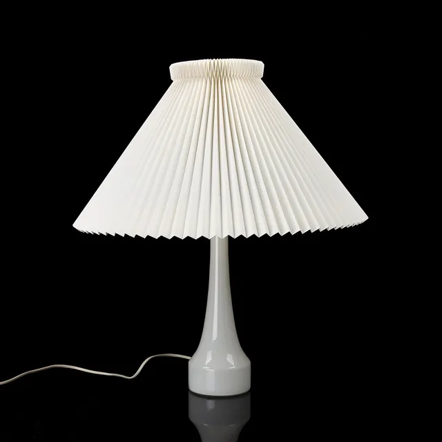 BORDSLAMPA, glas/teak, 1960-tal.