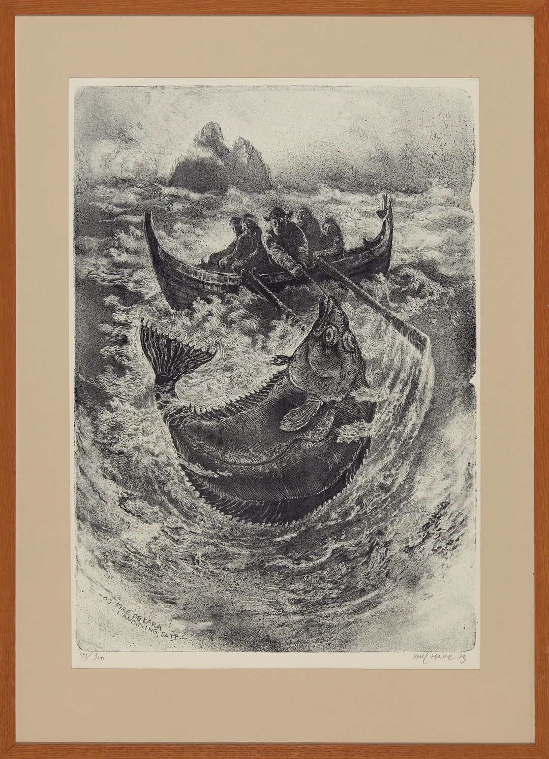 Harr, Karl Erik — "Og fire de kara i andøving satt" 1973 — Kunst/Grafikk — Blomqvist