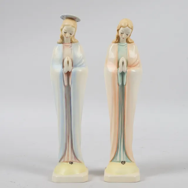 MARIA INNOCENTIA HUMMEL. Figuriner, 2 st, porslin, Madonna, Goebel, Tyskland, 1970-tal.