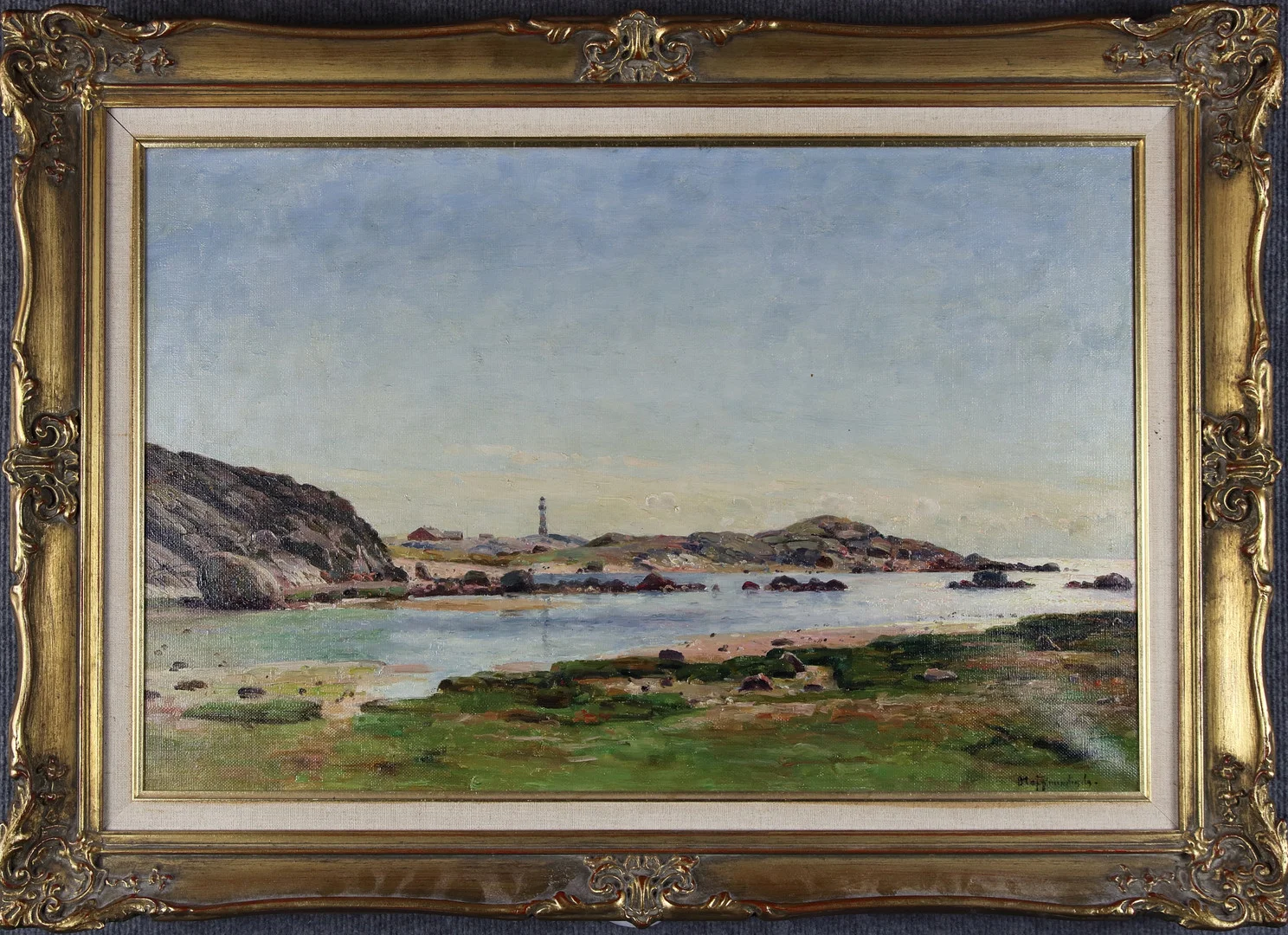 OLOF KRUMLINDE (1856-1945). Olja på duk, Hallands Väderö, signerad. — Paintings — Höganäs Auktionsverk