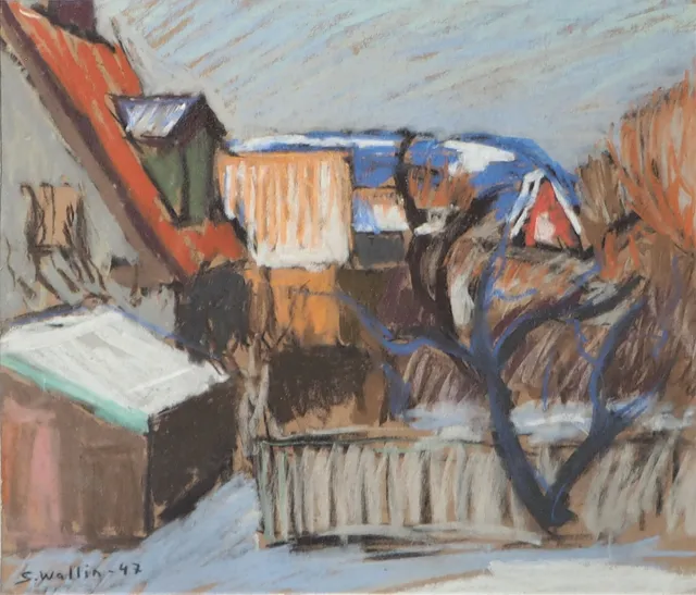 SAM WALLIN. pastell, signerad -47.