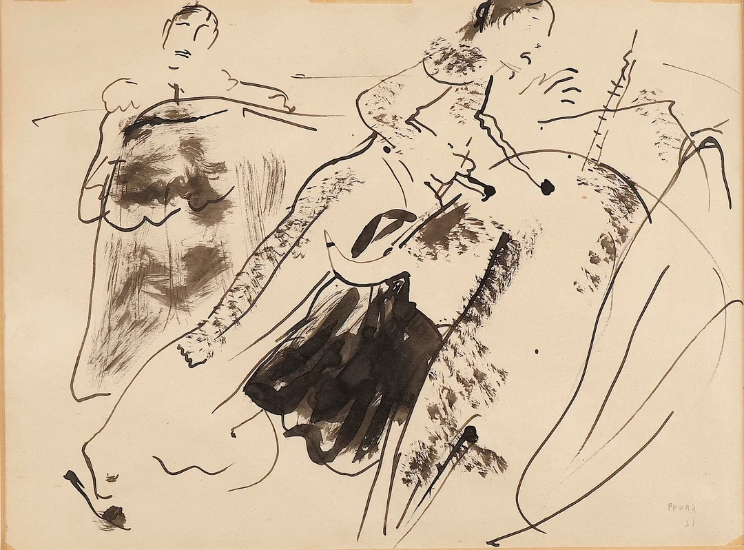 PERE PRUNA (1904–1977). Escena taurina. — Drawings — Barcelona Auctions